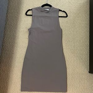 Babaton Gray Sleeveless Mini Dress